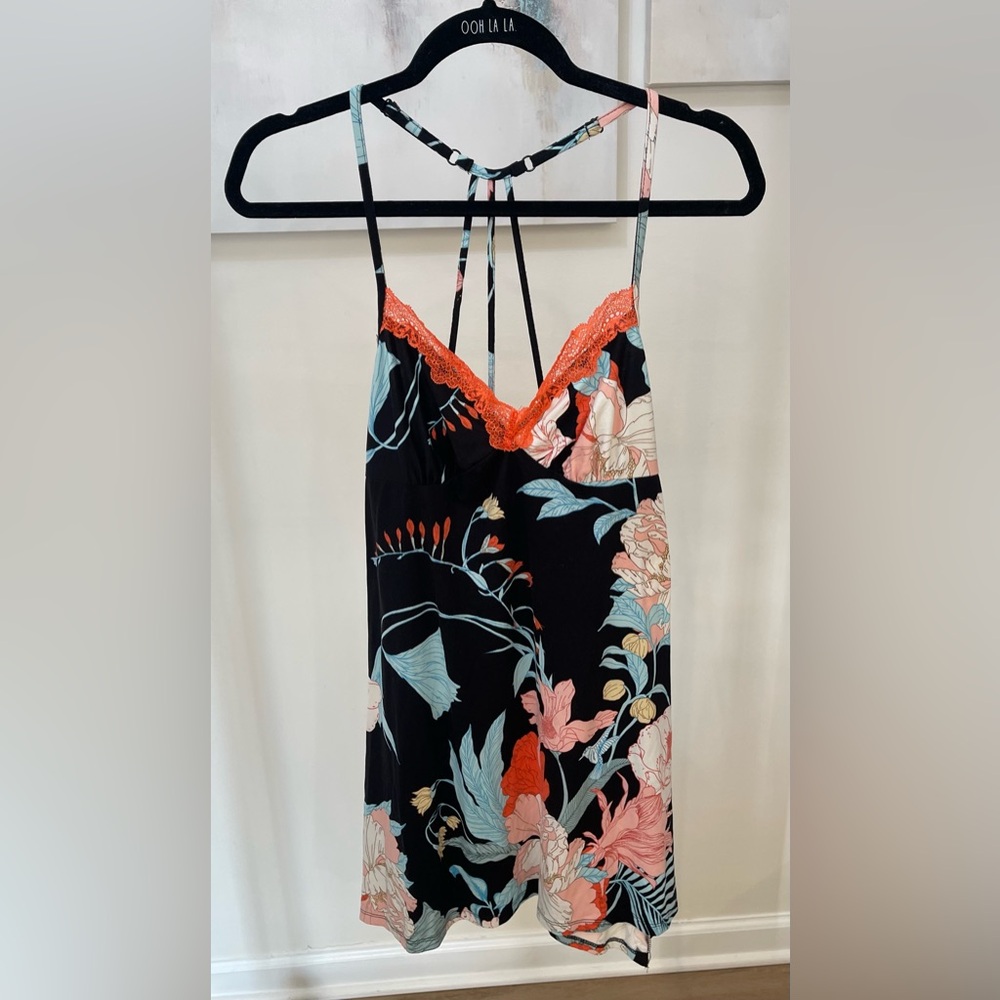 Secret Treasures Floral Chemise - Black and Orange